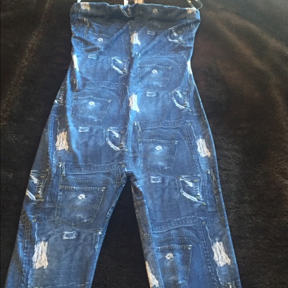 Denim Tube jumpsuit - Picture 4 of 5